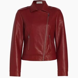 Elie TahariFaux Leather Moto Jacket